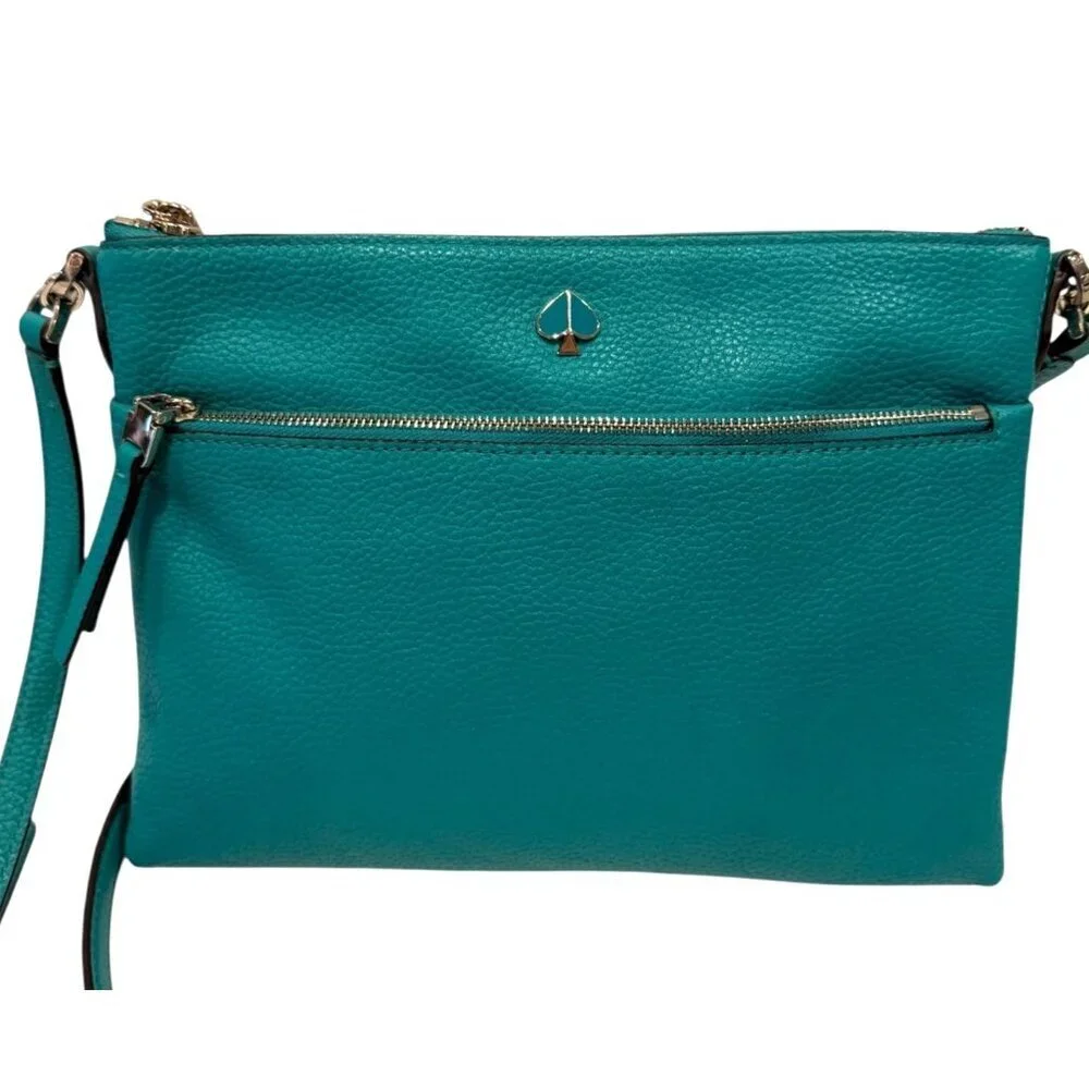 Kate Spade Women's Polly Crossbody Bag Turquoise Logo Pockets